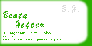 beata hefter business card